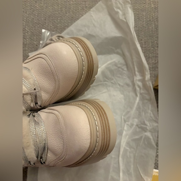 Michael Kors Shiloh Bootie Bone Platform Boots Real Leather Size U.S. 8.5 NWT - Picture 14 of 16